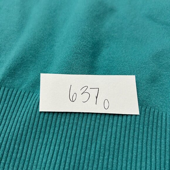 Vila Milano Teal Cold Shoulder Soft Knit Sweater Embroidered Size Small Cozy - Picture 8 of 9